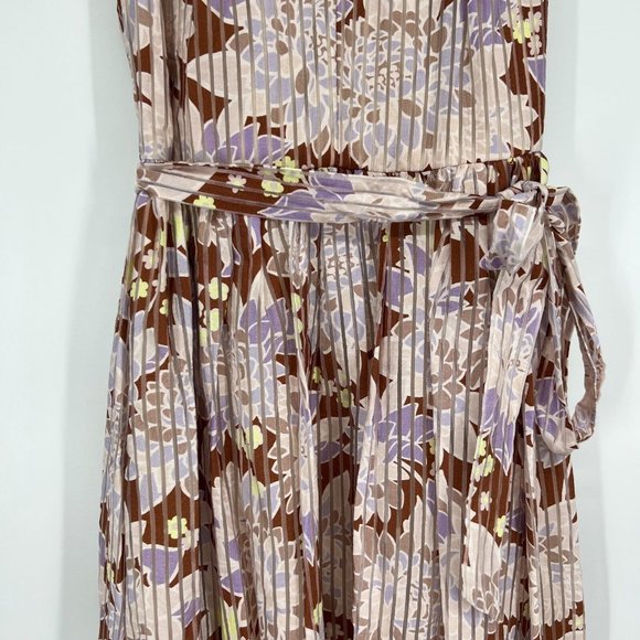 Kate Spade Dress Floral Print Exotic Bloom Burnout V Neck Sleeveless Midi - Picture 6 of 12